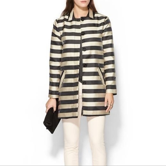 Anthropologie stripe coat by Tulle size L - Picture 1 of 10